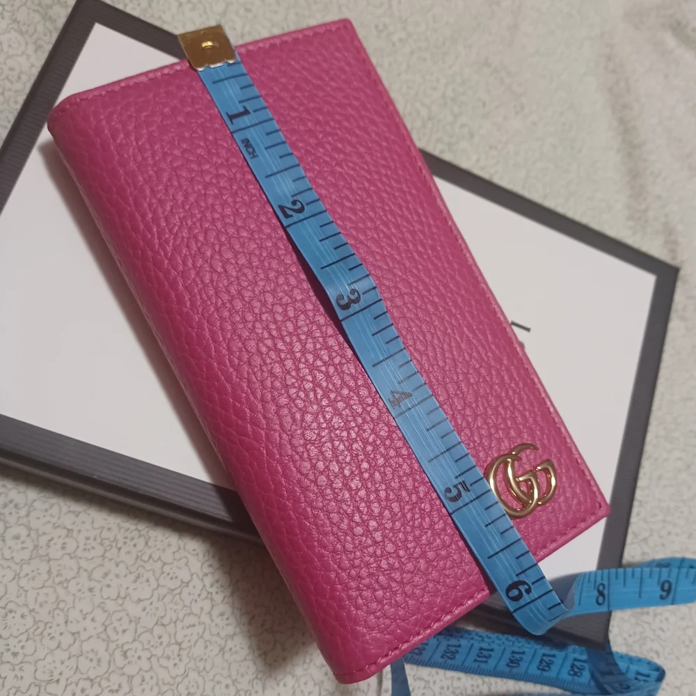 Gucci Pink Bifold Wallet Phone Card Holder Wallet Iphone 7/8
